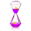 YUE Motion Liquid Motion Bubbler Floating Sea Creatures, Diamond Shaped Liquid Timer for Fidget Toy,Autism Toys, Children Activity, Calming Relaxing and Home Ornament  (Purple Liquid with Duck Toys)