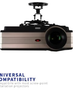 VIVO Universal Adjustable Ceiling Projector Mount for Regular and Mini Projectors, Projection Mount with Extending Arms, Black, MOUNT-VP01B 22 61oKcYn03JL