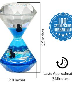 YUE MOTION Liquid Motion Bubbler Timer/Diamond Shaped Liquid Timer for Fidget Toy,Autism Toys, Children Activity, Calm Relaxing,Penguin Desk Toys and Home Ornament Blue Liquid With Penguin Toys 14 61oKeZ1gFEL