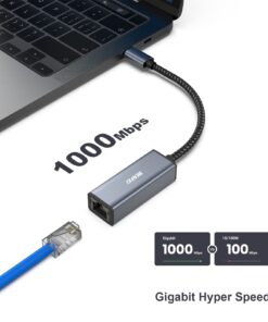 Alternative view of BENFEI USB-C to Ethernet Adapter, USB Type-C (Thunderbolt 3/4) to RJ45 Gigabit Ethernet LAN Network Adapter Compatible with iPhone 15 Pro/Max, MacBook Pro/Air 2023, iPad Pro,iMac, S23, XPS 17 and More 1