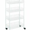 Metaltex USA Inc. 4-tier Rolling Cart, White 4 Tier 15 61oOD8seBGL