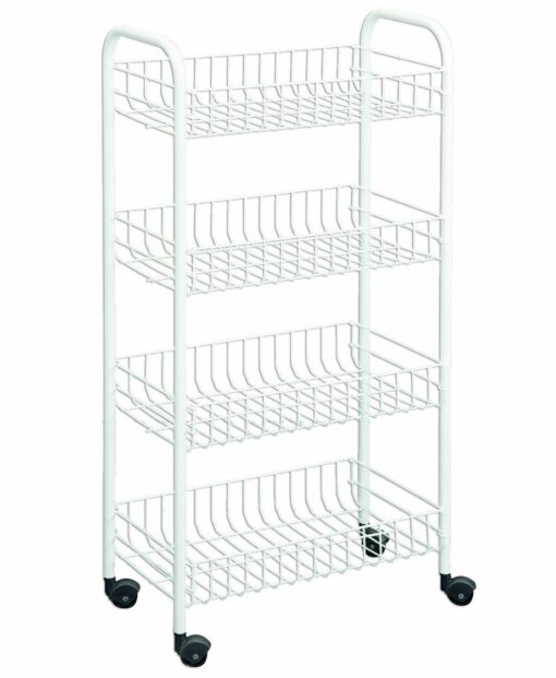 Metaltex USA Inc. 4-tier Rolling Cart, White 4 Tier