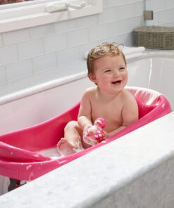 The First Years Newborn to Toddler Baby Bath Tub - Convertible 3-in-1 Baby Tub with Removable Sling - Ages 0 to 24 Months - Sure Comfort - Pink Deluxe Tub 25 61oOQmWhCdL
