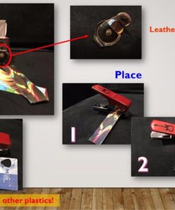 Pick-a-Palooza DIY Guitar Pick Punch Gift Pack - the Premium Guitar Pick Maker - Includes Leather Key Chain Pick Holder, 4 Pick Strips and a Pick File - Red Red/Silver 22 61oOe3uoTL