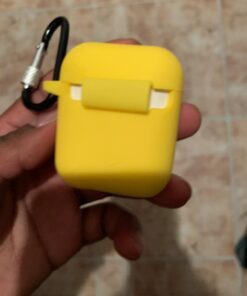 SATLITOG AirPods Case Cover with Secure Lock Keychain, Protective Silicone Cover Compatible with Apple AirPods 2nd & 1st Charging Case - Yellow 66 61oPm4RROtL 1