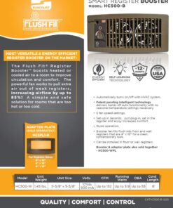 Suncourt Flush Fit HC500-B Vent Cover with Fan Booster, Energy Efficient AC Register Booster, Improved Air Flow for Better Indoor Heating and Cooling, Brown For 4”x10” register openings 20 61oQBirUzL