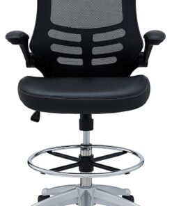 Modway Attainment Vinyl Drafting Chair - Drafting Stool With Flip-Up Arm in Black 38 61oRf5L5rBL