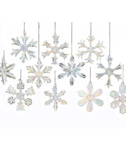 Kurt Adler C2683 2" Glass Iridescent Snowflake Ornaments, 12-Piece Set 28 61oSXCodF6L