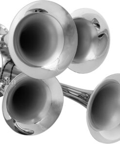 Vixen Horns Train Horn Kit for Trucks/Car/Semi. Complete Onboard System- 200psi Air Compressor, 2.5 Gallon Tank, 4 Trumpets. Super Loud dB. Fits Vehicles like Pickup/Jeep/RV/SUV 12v VXO8580/4318C 12 61oTSFiBG7L