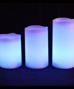 PrimeTrendz TM Flameless Weatherproof Outdoor & Indoor Color Changing Wax Candles with Remote Control & Timer, 3 Count (4'', 5'', 6'' inch Candles) 12 61oTxP4cLmL 1