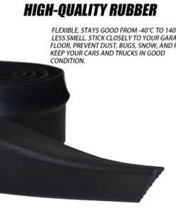 Universal Garage Door Threshold Seal, DIY Garage Door Weather Stripping, Weatherproof Floor Buffer Bottom Rubber Strip Replacement, Not Include Sealant/Adhesive (20 Ft, Black) 20Ft 15 61oTzdWhThL