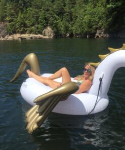 Jasonwell Giant Inflatable Pool Float - Golden Swan Pegasus Pool Floatie Summer Beach Swimming Outdoor Pool Party Lounge Raft Decorations Toys for Adults & Kids 29 61oU3cuqMcL