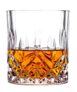 Amlong Crystal Lead-Free Double Old Fashioned Crystal Whiskey Glass - Classic Stylish Design – Perfect for Scotch, Bourbon, Cognac and Cocktail Glasses, 9 oz., Set of 4 With Gift Box Classic - 9 Ounce 21 61oVQi3JLUL