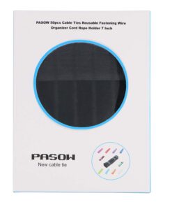 PASOW 50pcs Cable Ties Reusable Fastening Wire Organizer Cord Rope Holder 7 Inch (Black) Black 30 61oVaRsJ3UL