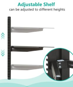 WALI Floating Entertainment Center Shelves, Holds Up to 17.6lbs, TV Shelf with Strengthened Tempered Glasses for DVD Players, Cable Boxes, Games Consoles, TV Accessories (CS201B), 1 Shelf, Black 1-Shelf 25 61oVouuZ6tL