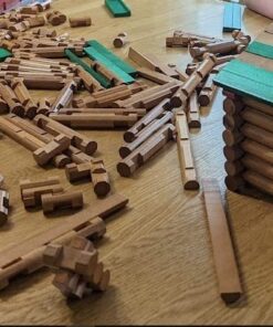 LINCOLN LOGS-Collector's Edition Village-327 Pieces-Real Wood Logs-Ages 3+ - Best Retro Building Gift Set for Boys/Girls-Creative Construction Engineering–Top Blocks Game Kit - Preschool Education Toy 60 61oWZKHkfqL