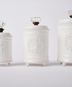 Mud Pie Kitchen Canister (Set of 3), White Set of 3 28 61oXaLdTxyL