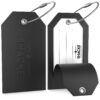 Shacke Luggage Tags with Full Back Privacy Cover w/Steel Loops - Set of 2 Black 17 61oYRBDkbhL