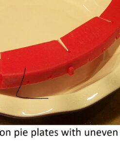 Talisman Designs Baking Pie Crust Shield Protector Cover for Edges of Pie - 8-inch to 11.5-inch Adjustable Silicone Baking Accessory for Making the Perfect Pie | Set of 1 Red Pie Shield - Set of 1 41 61oYp2WAc1L