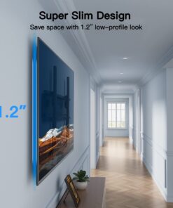 PERLESMITH Tilting TV Wall Mount Bracket Low Profile for Most 23-60 inch LED LCD OLED, Plasma Flat Screen TVs with VESA 400x400mm Weight up to 115lbs, Fits 16" Wood Stud Black 20 61oZOAtonsL