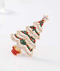 Fesciory Christmas Brooch Pins for Women, Multi-Colored Rhinestone Crystal Enamel Christmas Jewelry Gift for Girls Christmas Tree 13 61oaUCfVX4L