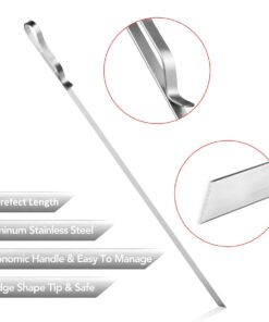 BearMoo Kabob Skewers 17" Stainless Steel BBQ Barbecue Skewers 7/20" Flat Metal Grilling Skewers Set, Reusable BBQ Sticks (Set of 12 +1 X Handy Storage) 12pcs 22 61obF0rzDRL