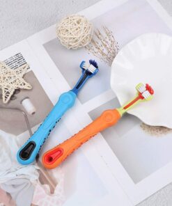 Orgrimmar 2 Pcs Three Sided Pet Toothbrush Dog Brush Addition Bad Breath Tartar Teeth Care Dog Cat Cleaning Mouth 18 61odPT3plL