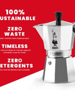 Bialetti - Moka Express: Iconic Stovetop Espresso Maker, Makes Real Italian Coffee, Moka Pot 3 Cups (4.3 Oz - 130 Ml), Aluminium, Silver 3-Cup Aluminum Silver 28 61odsPRh1IS