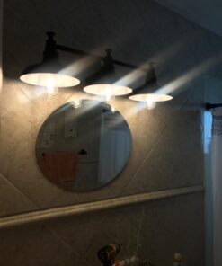 Design House 520320 Kimball Industrial Farmhouse 3-Light Indoor Bathroom Vanity Light with Metal Shades for Over the Mirror, Coffee Bronze 50 61odvMbuxL