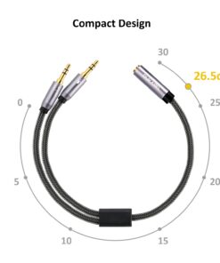 Headset Splitter Cable, DUKABEL Gold-Plated & Strong Braided Y Splitter Audio Cable Separate Microphone Headphone Port Gaming Headset Splitter PC Earphone Adapter VoIP Phone -TopSeries (12inch / 30cm) 12 in/30 cm 21 61oej7X1sL