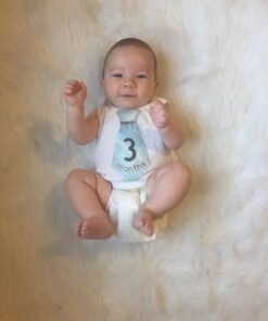 Original Stick'Nsnap (TM) Baby Monthly Onesie Stickers - Milestones for Multiple Events (Tie - Blue/Turquoise/Gray) Tie Tie - Blue/Turquoise/Gray 17 61ofN5Q6UBL