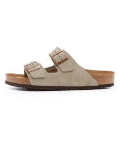 Birkenstock Men's Amalfi Leather Soft Footbed Arizona Sandals 5-5.5 Taupe Suede 6 61ofSOVRyOL