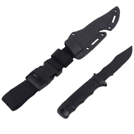 Tounlinx Tactical Rubber Trainer Knife Combat Bayonet with Scabbard/Sheath (Black 2) 1pcs Machete-Black