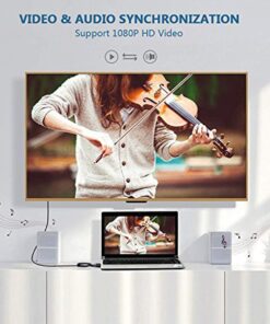 ONTEN VGA to HDMI, 1080P VGA to HDMI Adapter (Male to Female) for Computer, Desktop, Laptop, PC, Monitor, Projector, HDTV with Audio Cable and USB Cable (Black) 16 61ogzwDdA9L