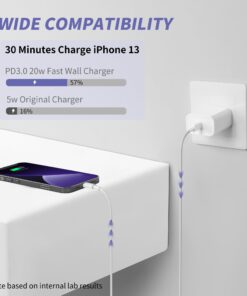 Alternative view of iPhone Charger Fast Charging,[MFi Certified] 2Pack 20W Type C Fast Charger Block with 6FT USB C Charger Cable Compatible for iPhone 14/13/13 Pro/12/12 Pro/12 Pro Max/11/Xs Max/XR/X,iPad,AirPods Pro