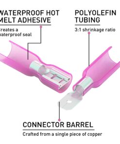 Sopoby 220pcs Wire Spade Connectors, Heat Shrink Female Male Spade Terminals Electrical Crimp Connector Kit 14 61oibKRpyBL
