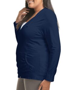 JUST MY SIZE Women's Plus Size Full, Lightweight Zip-up Hoodie 3X Navy 6 61oj9k 0xXL