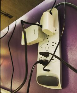 Belkin USB Power Strip Surge Protector - 12 AC Multiple Outlets & 2 USB Ports - 6 ft Long Flat Plug Extension Cord for Home, Office, Travel, Computer Desktop & Charging Brick - White (3,996 Joules) 1 Pack 30 61ojL RtwOL