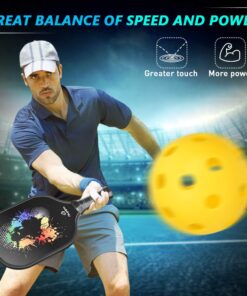 niupipo Pickleball Paddles, USAPA Approved Pro Graphite Pickleball Paddle/Paddles Set, Polypropylene Honeycomb Core, Cushion 4.72In Grip, Portable Bag/Paddle Cover, Lightweight Pickleball Racket black 25 61ojUiyURRL