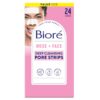 Biore Nose+Face Blackhead Remover Pore Strips, 12 Nose + 12 Face Strips for Chin or Forehead, Deep Cleansing with Instant Blackhead Removal and Pore Unclogging, Non-Comedogenic Use, 24 Ct Value Size Nose + Face Strips 24 Count