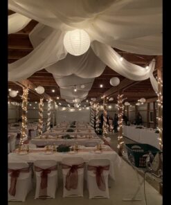 120" Wide (10ft Wide) x 120 Yards Roll -Ivory/Off-White Sheer Voile Chiffon Fabric - SEDONA DESIGNZ Brand Perfect for Draping Panels and Masking for Weddings & Events 12 61olQJeVZgL