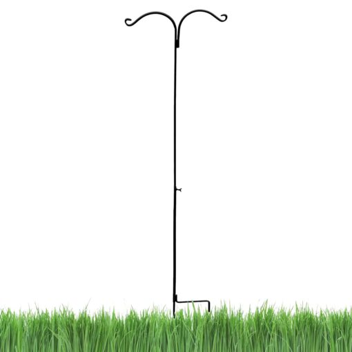 Ashman Shepherds Hook 65 Inch Two Sided Shepherd Hook, 1/2 Inch Thick, Super Strong, Rust Resistant Steel Hook Ideal for Use for Hanging Plant Baskets, Bird Feeders, and Weddings Pack of 1