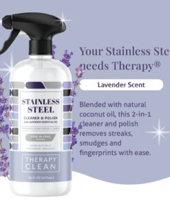 Alternative view of Therapy Stainless Steel Cleaner Kit with Premium Microfiber Cloth - Polish, Sink Cleaner, Grill Cleaner Spray and Metal Polish 16 Fl Oz (Pack of 1)