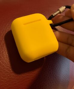 SATLITOG AirPods Case Cover with Secure Lock Keychain, Protective Silicone Cover Compatible with Apple AirPods 2nd & 1st Charging Case - Yellow 67 61op26wmZeL 1
