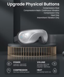 RENPHO Eyeris 2 Extended - Eye Massager with Heating Pad for Migraines, Heated Eye Mask for Relax, Eye Care, Face Massager for Eye Strain Eye Bags Dry Eyes, Improve Sleep, Ideal Birthday Gift Sliver 38 61op4NZnAYL