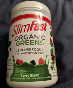 SlimFast Greens Powder, Green Superfoods with Organic Wheat Barley Grass, Flax Seed & Inulin, Oat Fiber Supplement, 1 Billion CFU Probiotics, Probiotic Multi Enzyme- Berry Burst, 30 Servings Organic Greens 32 61opT6sTsZL 1