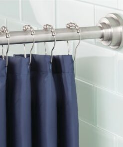 Alternative view of iDesign Astor Metal Tension Rod, Adjustable Customizable Curtain Rod for Bathtub, Shower Stall, Closet, Doorway, 26-42 Inches, Brushed Stainless Steel 26"-42"