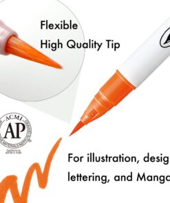 Alternative view of Kuretake ZIG Clean Color Real Brush Marker, 24 Colors with Flexible Brush Tips, Watercolor Pens for Painting, Drawing, Calligraphy and Brush Lettering for Artists and Beginner Painters, Made in Japan