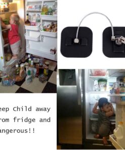 Refrigerator Lock,Fridge Lock with Keys,Freezer Lock and Refrigerator Lock for Child Proof(Fridge Lock-Black 1Pack) 23 61orEapDZOL
