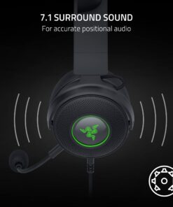 Razer Kraken Kitty V2 Pro Wired RGB Headset: Interchangeable Ears (Kitty, Bear, Bunny) - Stream Reactive Lighting - Detachable HyperClear Cardioid Mic - 50mm Drivers - 7.1 Surround Sound - Black Classic Black 11 61osNRvQdwL